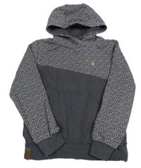 Tmavošedá mikina se srdíčky a kapucí YIGGA