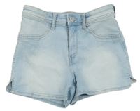 Světlemodré teplákové riflové kraťasy H&M