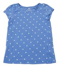 Modré puntíkaté tričko s mašličkou H&M