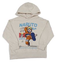 Světlebéžová mikina s potiskem - NARUTO a kapucí ZARA