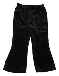 Černé třpytivé flare sametové kalhoty Matalan