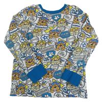 Bílo-petrolejové pyžamové triko s PAW PATROL C&A