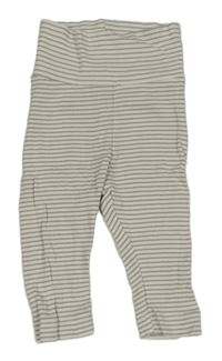 Bílo-hnědé žebrované tepláky H&M