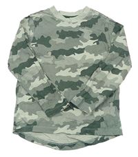 Zeleno-krémové army triko Nutmeg