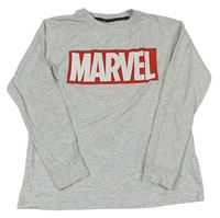 Světlešedé triko s logem Marvel