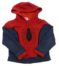 Červeno-tmavomodrá propínací mikina s kapucí - Spiderman Marvel