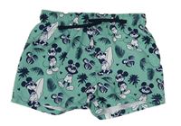 Zelené plážové kraťasy s Mickeym a listy H&M