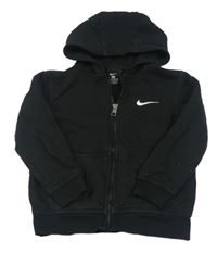 Černá propínací mikina s logem a kapucí Nike