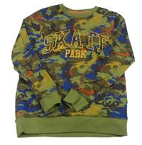 Khaki-barevná army mikina s nápisem F&F