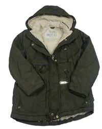 Khaki šusťáková zimní parka s kapucí Nutmeg