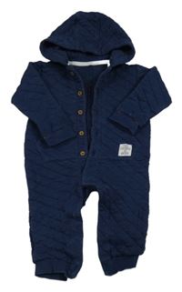 Tmavomodrá prošívaná tepláková kombinéza s kapucí M&S