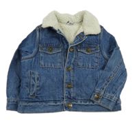 Modrá riflová zateplená bunda Tu