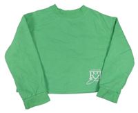 Zelená crop mikina s nápisem River Island