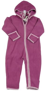 Nové - Fuchsiová fleecová kombinéza s kapucí Lily & Dan