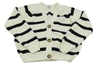 Smetanovo-černý pruhovaný propínací svetr Page One Young