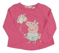 Tmavorůžové triko s Peppou H&M