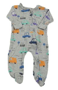 Šedý melírovaný overal s auty Matalan