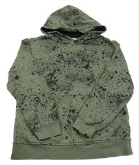 Khaki skvrnitá mikina s kapucí H&M