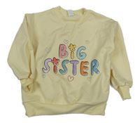 Béžová mikina s nápisem a srdíčky