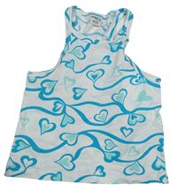 Bílý crop top se srdíčky Page One Young