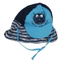 Tmavomodro-modrá UV kšiltovka s příšerkou a pruhy Topomini