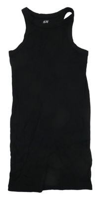 Černé žebrované elastické šaty H&M