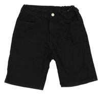 Černé riflové slim fit kraťasy H&M