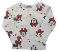 Bílé triko s Minnie a srdíčky Disney