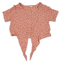 Růžová crop halenka s citróny Next