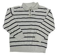 Bílo-černý pruhovaný polo svetr H&M