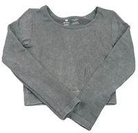 Šedé žebrované sportovní crop triko F&F