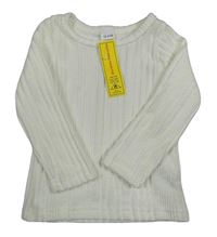 Nové - bílé úpletové žebrované triko 