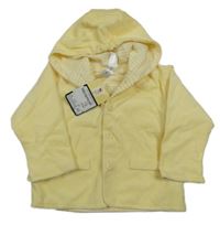 Nové - žlutá žebrovaná sametová podšitá propínací mikina s kapucí C&A