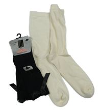 Nové - 2x ponožky - černé s mašlí + smetanové 