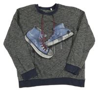 Tmavošedá melírovaná mikina s botami C&A