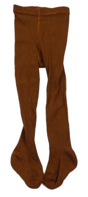 Hnědé žebrované punčocháče 