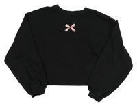 Černá crop mikina s mašličkou H&M