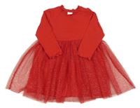 Červené šaty s tylovou sukní H&M