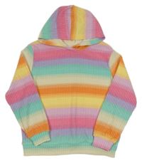 Barevný pruhovaný lehký svetr s kapucí H&M