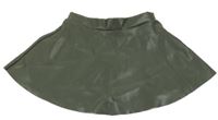 Khaki kolová koženková sukně H&M