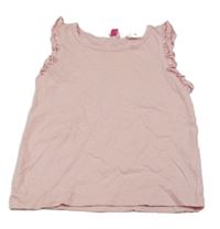 Světlerůžový top s volánkem 