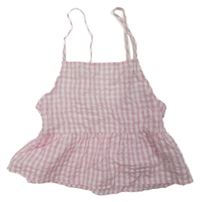 Růžovo-bílý kostkovaný crop top H&M