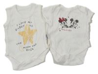 2x bílé body s Minnie a hvězdou 