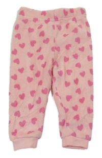 Růžové plyšové pyžamové kalhoty se srdíčky Primark