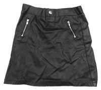 Černá koženková sukně se zipy H&M