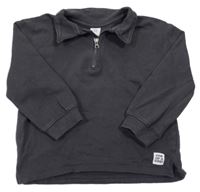 Tmavošedá mikina s límečkem H&M