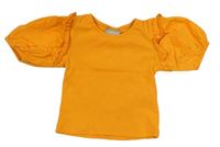 Hořčicové žebrované crop tričko Matalan