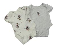 2x body - Bílé s Minnie + šedé s Minnie Primark