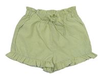 Žluto-modré kostkované kraťasy s mašlí Primark