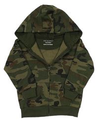 Khaki army propínací mikina s kapucí Primark